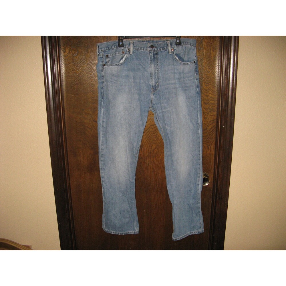 Mens Levis 505 Denim Jeans Red Tab Faded Lightly Distressed Size 40 x 30
